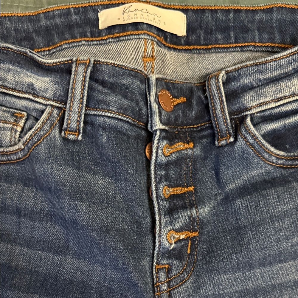 KanCan High Rise Blue Button-Fly Jeans